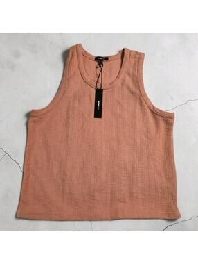 Fashion Nova Men Dean Textured Tank Top Mauve Pink Sz XL NEW Street Wear